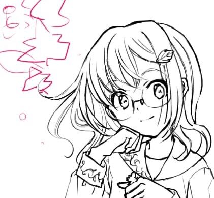 上のイラストの下描き