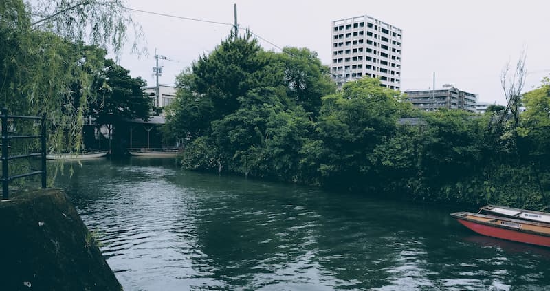 柳川市内を流れる川。